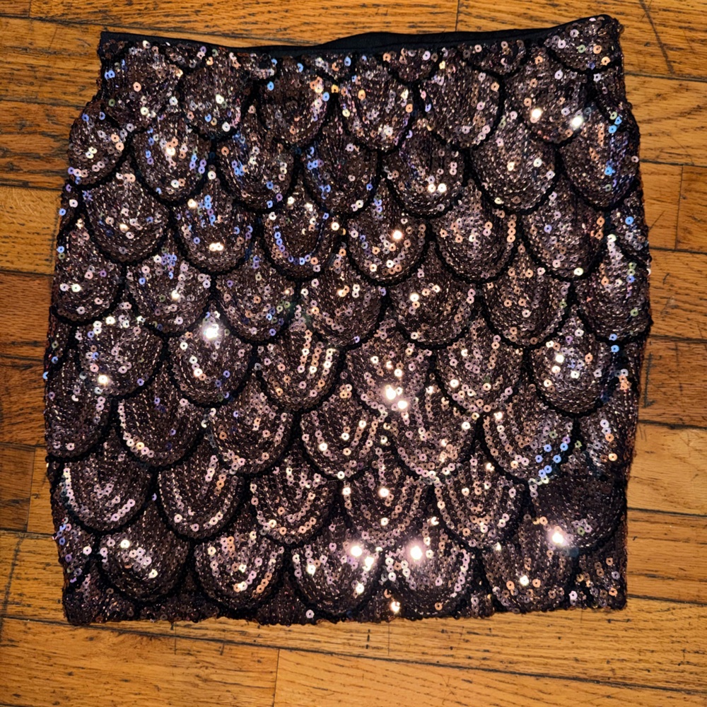 City Triangles Black and pink Sequin Mini Skirt